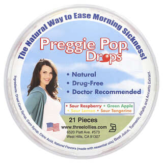 Preggie, Pop, капли для беременных, кислые фрукты, 21 шт.