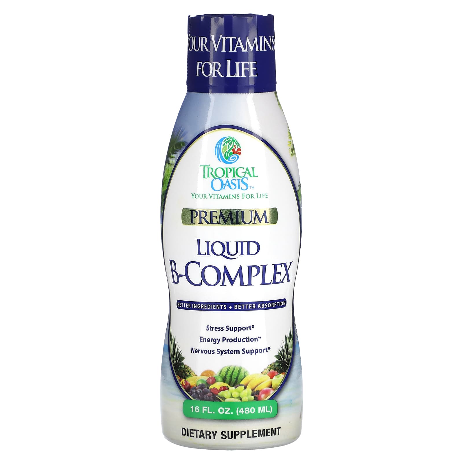 Tropical Oasis Premium Liquid B Complex 16 Fl Oz 480 Ml