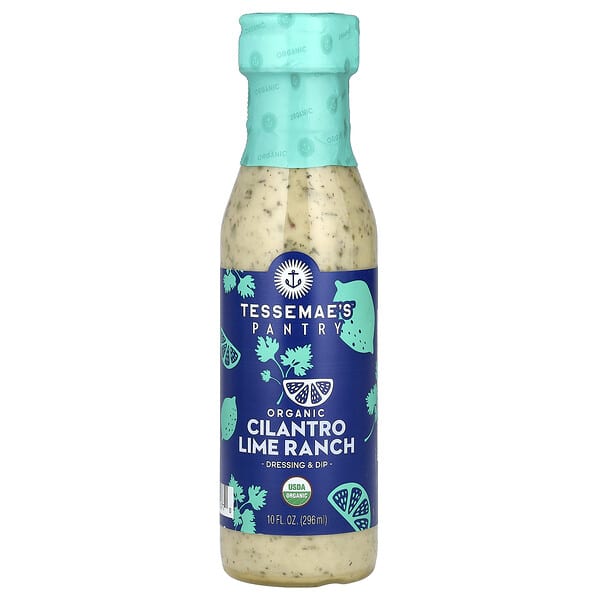 Tessemae's, 팬트리, 유기농 드레싱 & 딥, 실란트로 라임 랜치, 296ml(10fl oz)