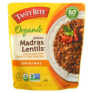 Tasty Bite, Lentilles indiennes de Madras biologiques, Originales, douces, 285 g