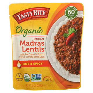 Tasty Bite, Органічна індійська сочевиця Madras, гаряча та гостра, 10 унцій (285 г)