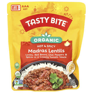 Tasty Bite, Lentejas de Madrás indias orgánicas, picantes y especiadas, 285 g (10 oz)