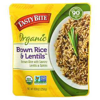Tasty Bite, الأرز البني العضوي والعدس ، 8.8 أونصة (250 جم)