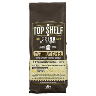 Top Shelf Grind, Mushroom Coffee, Dark Roast, Ground Coffee, 10 oz (284 g)