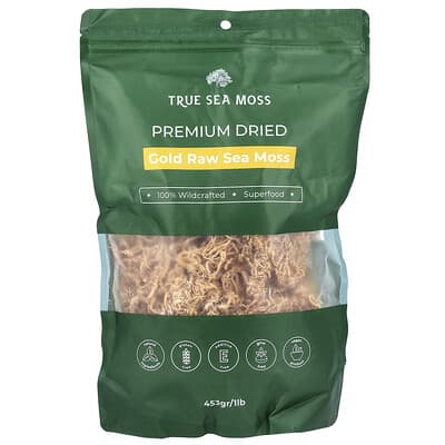 True Sea Moss, Premium Gold Grade Sea Moss, 1 lb (453 g)