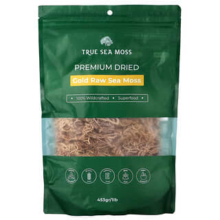 True Sea Moss, Необработанный морской мох из сухого золота премиального качества, 453 г (1 фунт)