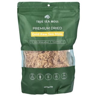 True Sea Moss, Mousse d'Irlande brute d'or séchée de qualité supérieure, 453 g