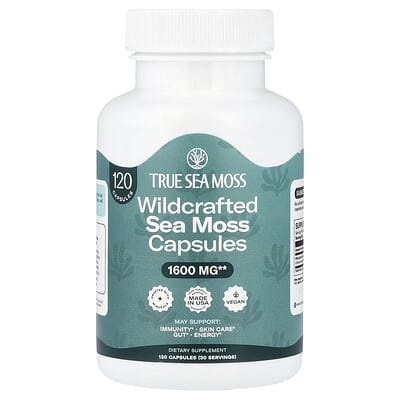 True Sea Moss, Irish Sea Moss, 1,600 mg, 120 vegetarian capsules (400 mg per capsule)
