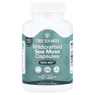 True Sea Moss, Wildcrafted Sea Moss, 120 Capsules (400 mg per Capsule)