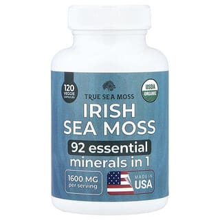 True Sea Moss, 야생재배 바다이끼, 캡슐 120정(캡슐 1정당 400mg)