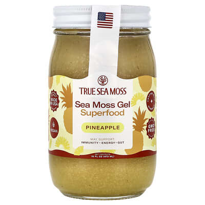 True Sea Moss, Seaweed Gel Superfood, Pineapple Flavor, 16 fl oz (473 ml)