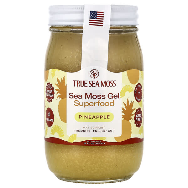 True Sea Moss, 바다 이끼 젤 슈퍼 푸드, 파인애플, 473ml(16fl oz)