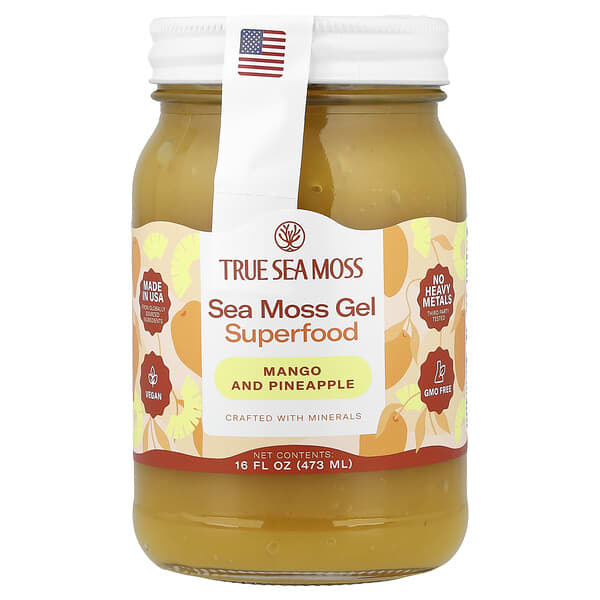 True Sea Moss, 바다 이끼 젤 슈퍼 푸드, 망고 & 파인애플 맛, 473ml(16fl oz)