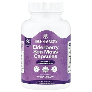 True Sea Moss, Sea Moss & Elderberry, 90 Veggie Capsules