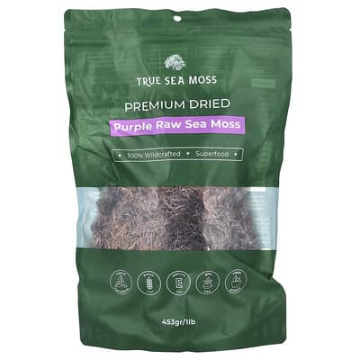True Sea Moss, Purple Raw Sea Moss, 1 lb (453 g)