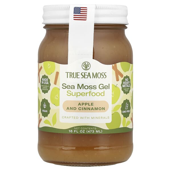 True Sea Moss, Sea Moss Gel Superfood, Apple and Cinnamon, 16 fl oz (473 ml) — product photo 1