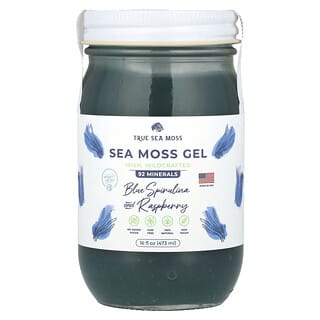 True Sea Moss, Sea Moss Gel, Blue Spirulina and Raspberry, 16 fl oz (473 ml)