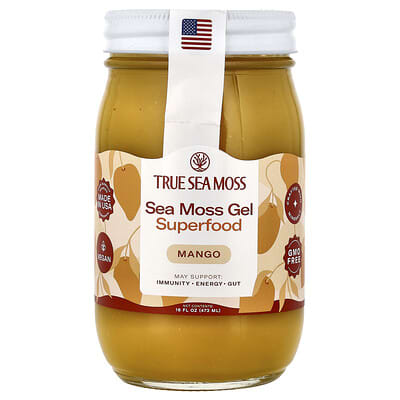 True Sea Moss, Sea Moss Gel Superfood, Mango, 16 fl oz (473 ml)