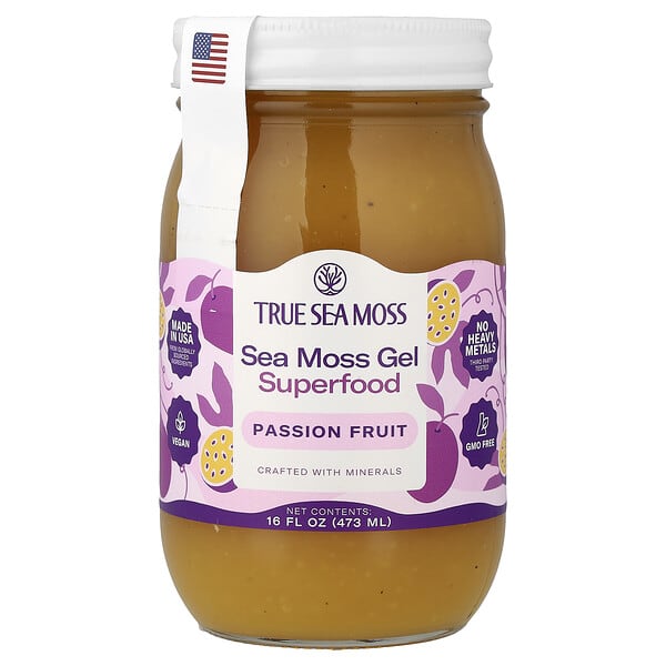True Sea Moss, Sea Moss Gel Superfood, Passion Fruit, 16 fl oz (473 ml) — product photo 1