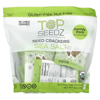 Top Seedz, Seed Crackers, Sea Salt, 12 Packs, 0.75 oz (21 g) Each
