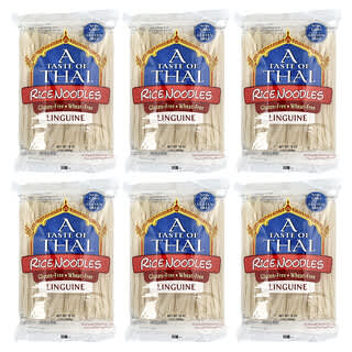 A Taste Of Thai, Rijstnoedels, linguine, 6 zakken, 454 g per zak