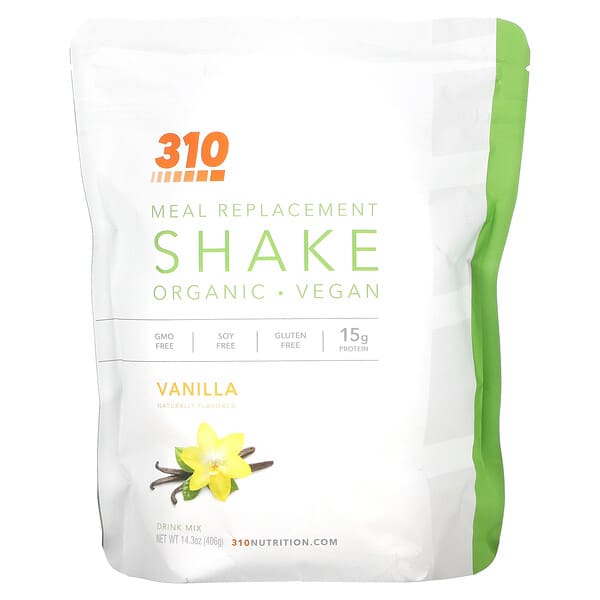 310 Nutrition, Bio-Mahlzeiten-Ersatz-Shake, Vanille, 406 g (14,3 oz.)