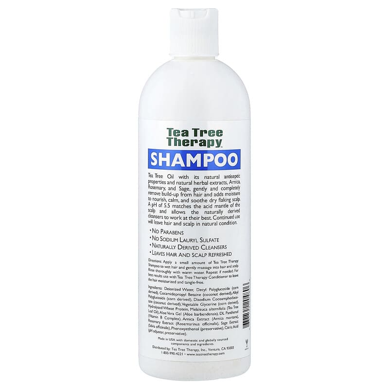 シャンプー、ティーツリーオイルとハーブエキストラクト入り、16 fl oz