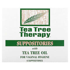 Tea Tree Therapy, ティーツリーオイル配合膣ケア、膣坐剤タイプ、6個