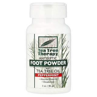 Tea Tree Therapy, Poudre pour les pieds, À l'huile de tea tree, Menthe poivrée, 85 g