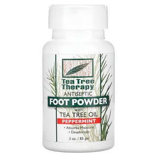 Tea Tree Therapy, Pó para os pés, com óleo da árvore do chá, hortelã-pimenta, 85 g (3 oz)