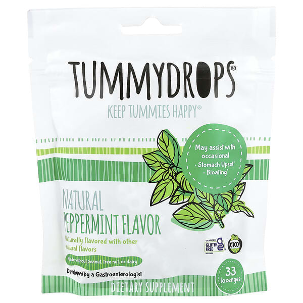 Tummydrops, Hortelã-Pimenta Natural, 33 Pastilhas