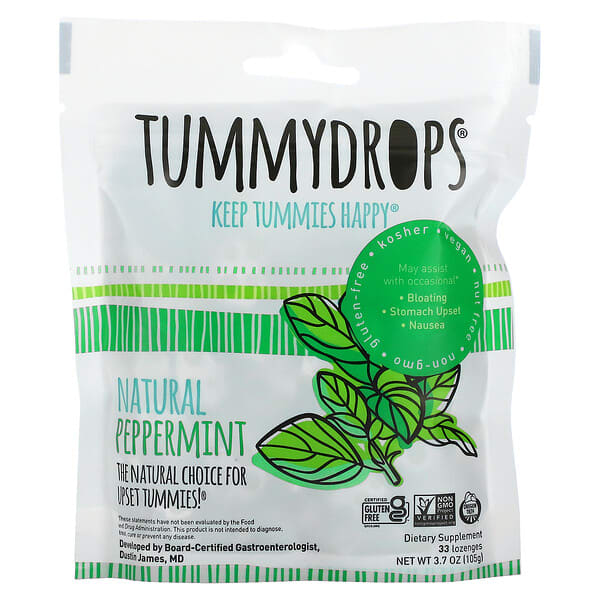 Tummydrops‏, Natural Peppermint, 33 Lozenges