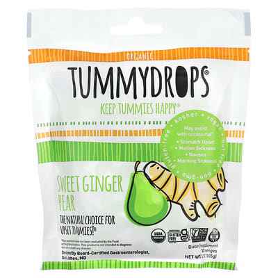 Tummydrops, Organic Sweet Ginger Pears, 33 Pieces