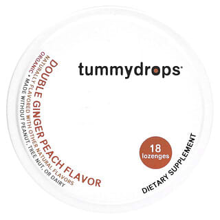 Tummydrops, Pastilles doubles au gingembre, Pêche, 18 pastilles