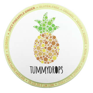 Tummydrops, Juicy Pineapple Ginger Drops, 18 Drops