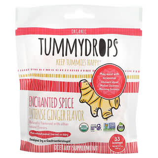 Tummydrops, Gengibre Intenso de Especiarias Encantadas Orgânicos, 33 Pastilhas