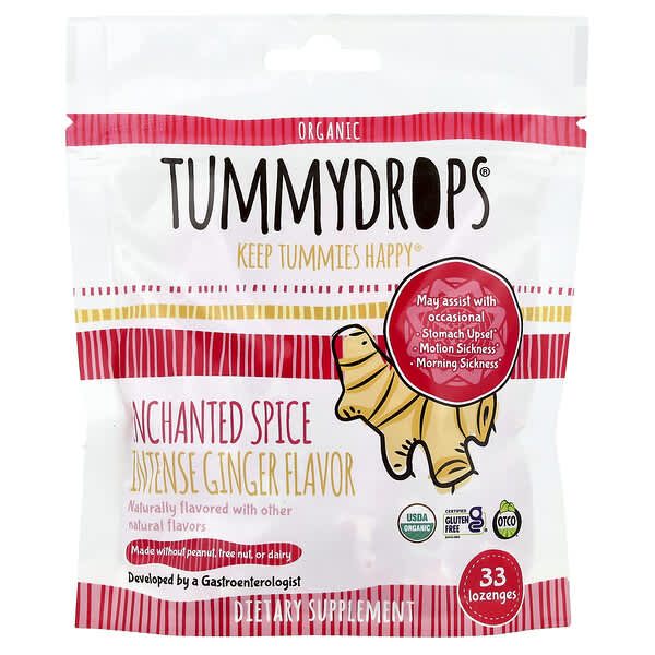 Tummydrops, Organic Enchanted Spice, Intense Ginger, 33 Lozenges — product photo 1