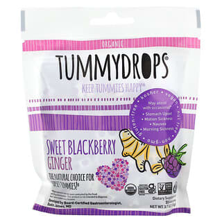 Tummydrops, органическая сладкая ежевика и имбирь, 33 пастилки