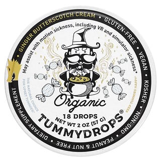 Tummydrops, 유기농 생강 버터스카치 크림, 18방울