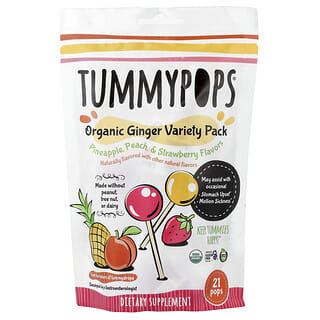Tummydrops, Tummypops, органический имбирь, 21 шт.