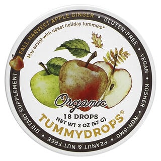 Tummydrops, Organic Fall Harvest Apple Ginger, Apfel-Ingwer aus biologischem Anbau, 18 Tropfen