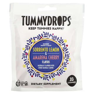 Tummydrops, 유기농 생강 버라이어티 팩, 사탕 정제 33정