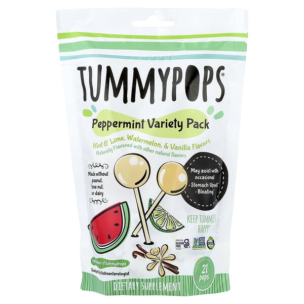 Tummydrops, Tummypops®, Peppermint Variety Pack, 21 Pops