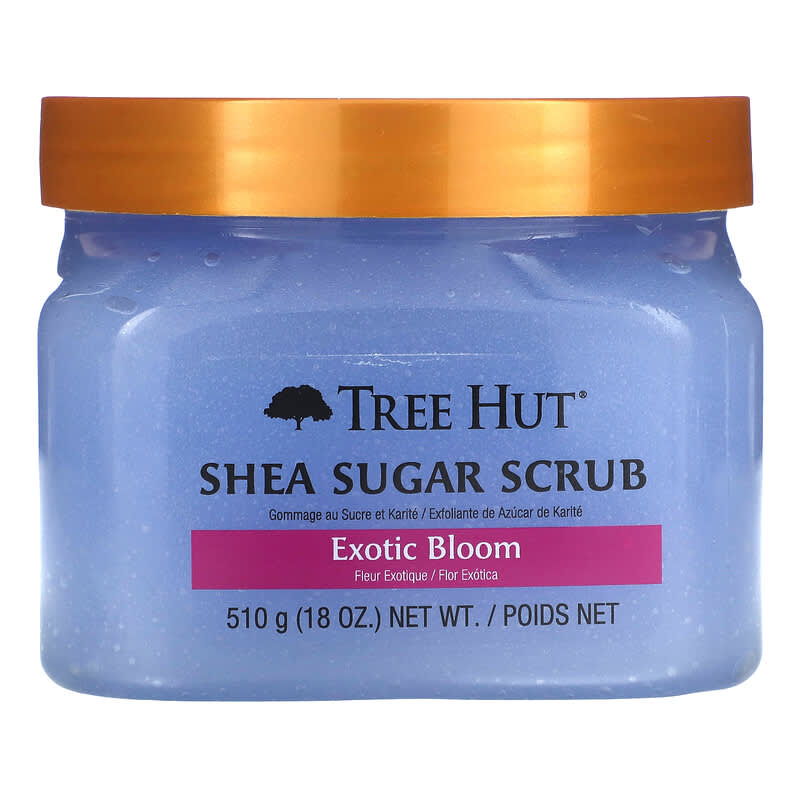 Tree Hut Exotic Bloom Shea Sugar Exfoliating and Hydrating Body Scrub, 18  oz.