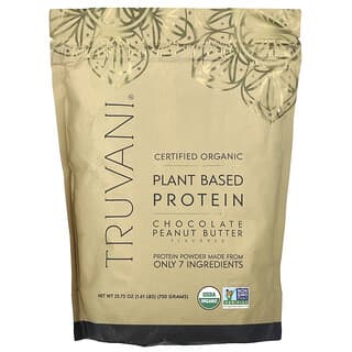 Truvani, Proteína em Pó à Base de Plantas, Manteiga de Amendoim com Chocolate, 730 g (1,61 lb)