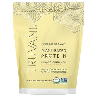 Truvani, Proteína de origen vegetal, Plátano y canela, 629 g (1,39 lb)