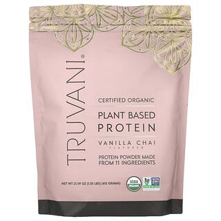 Truvani, Protéines végétales certifiées biologiques, Vanille et chai, 612 g