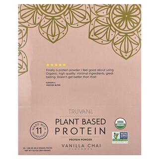 Truvani, Plant Based Protein Powder, pflanzliches Proteinpulver, Vanille-Chai, 10 Packungen, 30,6 g (1,08 oz.)