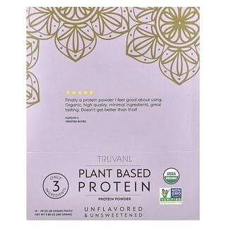 Truvani, Proteína à Base de Plantas, Sem Sabor e Sem Açúcar, 10 Pacotes, 28 g (0,99 oz) Cada