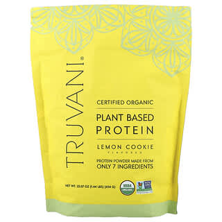 Truvani, Organic Plant Based Protein Powder Lemon Cookie, 20 Servings